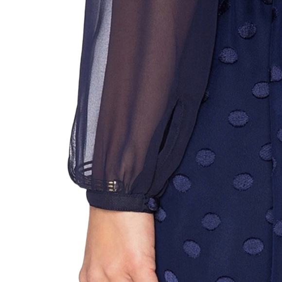 Privacy Please Albee Dress Women Navy Chiffon Polkadots Blogger Fav Sz SM NEW - Picture 5 of 14